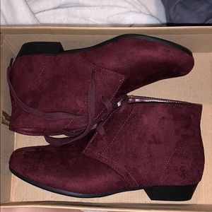 Burgundy booties